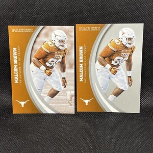 Lot (2) 2015 Malcolm Brown Panini Collegiate Texas Silver Parallel & Base #38 - Picture 1 of 2