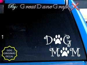 DOG MOM Paw Prints #2 - Calcomanía de vinilo - Elección de color - ALTA CALIDAD - Imagen 1 de 2