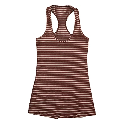 Camiseta sin mangas lululemon para mujer color borgoña rojo blanco a rayas fresca espalda deportiva talla 2 Foto 1 de 4