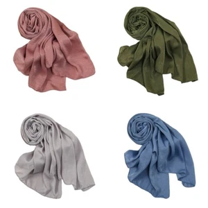 Mujeres Bufanda Lisa Primavera Verano Suave Fina Transpirable Chal Envoltura Bufandas Largas - Imagen 1 de 10