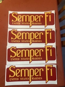 Lot Of 4 USMC Semper Fi Sticker United States Marine Corps USA Military Sticker - Picture 1 of 1