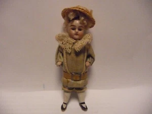 Nr.1 Antike Puppe Püppchen Glasaugen Porzellan um 1890 Puppenstuben ca.10cm - Picture 1 of 8