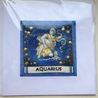 Hand Crafted Quilted Sewn Cards Birthday Star Sign Aquarius ♒️ Astrology