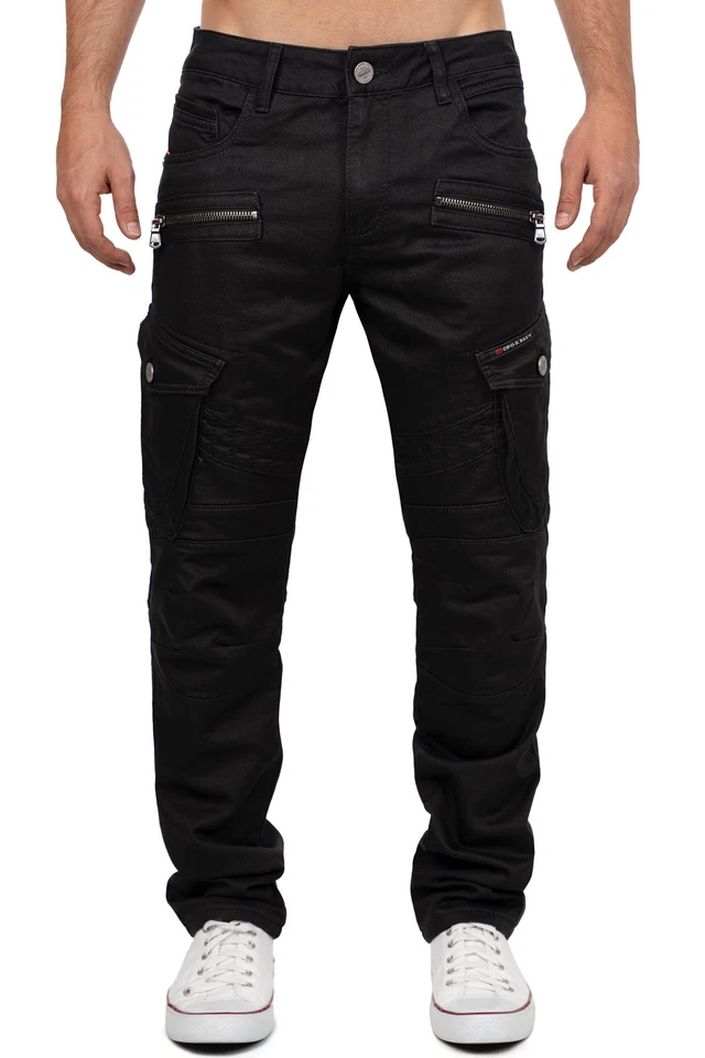 Pantalones de mezclilla Cipo Baxx para hombre calce regular motociclista 5 bolsillos cremallera bolsillos adicionales diseño elegante Foto 1 de 1