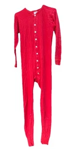 Vintage Duofold Union Suit Mens Medium Red Long John Base Layer Underwear USA - Picture 1 of 6