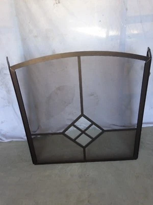Pilgrim FSG1230BBC 3 Fold Fireplace Screen Bronze & Clear Stained Glass Foto 1 de 4