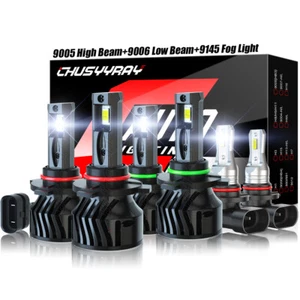 6pc LED Headlight Fog Light Bulbs Combo 6000K Fit For Chevy Silverado 2003-2006 - Picture 1 of 16