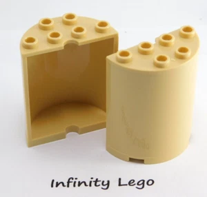2 LEGO Medio Cilindro Tostado/Beige 2 x 4 x 4 Panel Redondo (6259 6218 20430) - Imagen 1 de 1