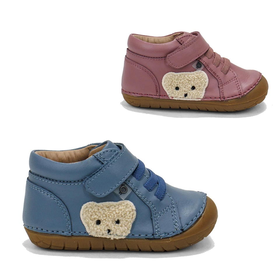 Zapatillas altas de cuero pavé Ted con suelas viejas para bebé - Oso de peluche Foto 1 de 1