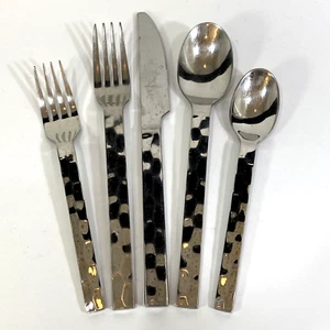 Cambridge Edelstahl 18/10 gehämmert CBS123 - 5-teiliges Gedeck - Bild 1 von 9