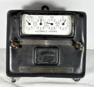 Electric Meter c1900 Thomson GE High Torque Induction Wattmeter, Type I 3-Wire - Picture 1 of 15