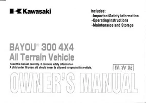 Bayou 300 2001 libro manual del dueño de Kawasaki 4x4 KLF 300 - Imagen 1 de 12