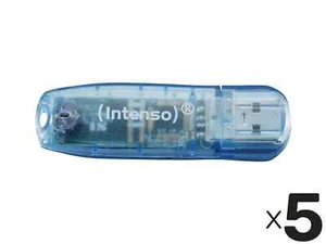 INTENSO USB-Stick Rainbow Line 3502450 USB 2.0 4GB blau/transparent 5er Pack - Bild 1 von 1