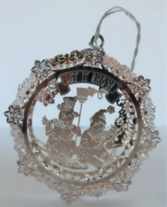 Adorno de Navidad muñecos de nieve 3D de metal Danbury vintage como nuevo - Imagen 1 de 9