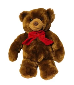 Vintage Jo-Ann Stores Brown Teddy Bear w/ Red Bow 17" Plush Stuffed Animal Soft - Picture 1 of 16