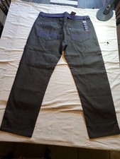 NEW Jinzu Jeans Men 44x32 Purple Embroider Baggy Vintage Y2K Denim Hiphop Skater