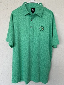 New FOOTJOY Green Floral Polo Golf FSGA Florida Logo Men's Shirt Size Large - Picture 1 of 5