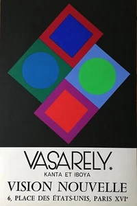 Vasarely Victor Affiche en sérigraphie art abstrait abstraction cinétique kanta - Imagen 1 de 1