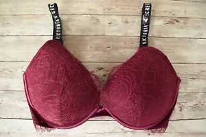 Victoria's Secret 32DDD *MUY SEXY* SUJETADOR CON CORREA CON LOGOTIPO LIGERAMENTE FORRADO *Berry Royale* - Imagen 1 de 7