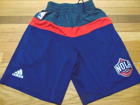 ADIDAS NBA AUTHENTIC NEW ORLEANS PELICANS PREGAME GAME SHORTS SIZE S Cover