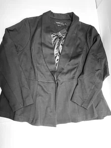 Torrid Women's Size 4 Black Ruched Sleeve Black Blazer Jacket Career Casual NEW - Picture 1 of 5