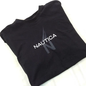 NAUTICA Embroidered Graphic Black Crew Neck Short Sleeve T-Shirt Men's Size XL - Picture 1 of 9