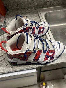 Size 11 - Nike Air More Uptempo Red Navy Camo - Picture 1 of 9