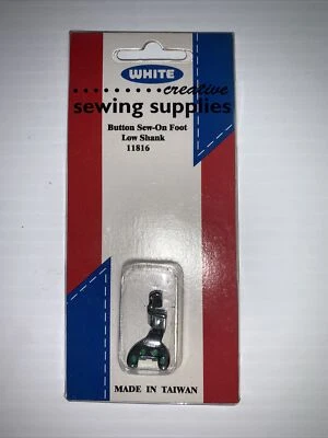 White Creative Sewing Supplies Button Sew-On Foot Low Shank 11816 - Image 1 of 4