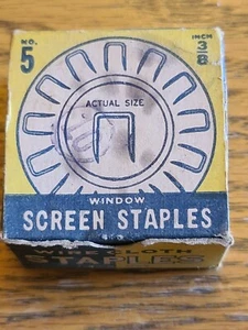 Vintage Wire Cloth Window Screen Staples No.5 3/8 Inches - Picture 1 of 10