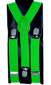 Kids Suspender Clip-on Y-Back Boys & Girls Elastic Suspenders 14 Colors - Picture 1 of 15