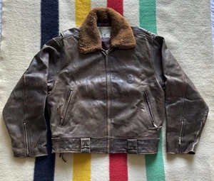 Chaqueta de Vuelo de Cuero Avirex Vintage Nº:8482, Cuello de Piel Desmontable, L - Imagen 1 de 11