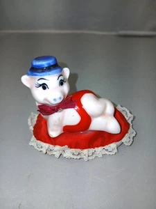 Vintage Schwein auf Kissen Figur - Bild 1 von 8