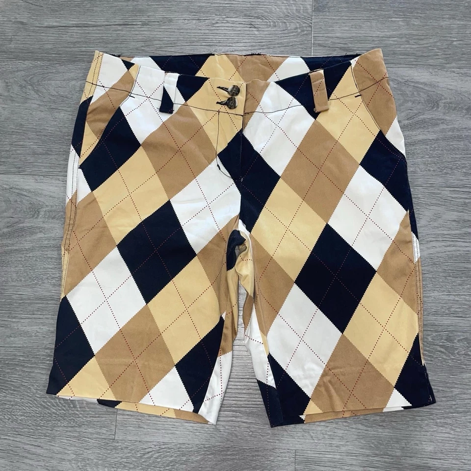 Pantalón Corto de Golf Loudmouth Para Mujer 8 Diamantes Argyle Academia Preppy Dinero Antiguo Clásico Foto 1 de 4