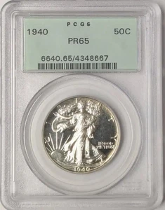 1940 Proof Walking Liberty Half Dollar PCGS PR-65 OGH - Bild 1 von 2