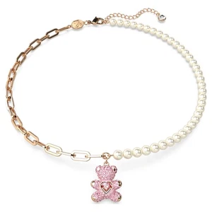 Swarovski Zirconia Teddy Pendant, Bear, Pink, Rose Gold-Tone Plated 5669166 - Picture 1 of 5