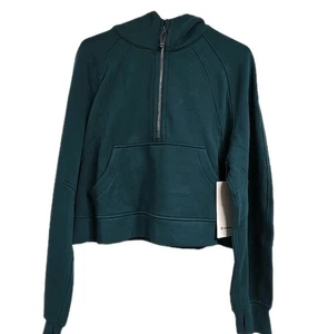Felpa con cappuccio mezza zip Lululemon Scuba oversize SMTL verde acqua sottomarino taglia M/L - Foto 1 di 9