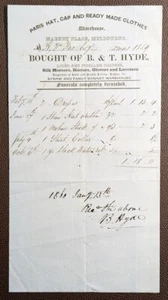1859 B. & T. Hyde Paris Hat, Cap & Ready Made Clothes Market Place Melbourne - Picture 1 of 1