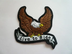 Parche Eagle Patch Ride To Live insignia ciclista águila plancha Iron On Old School - Imagen 1 de 1