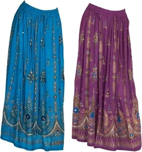 Trend Long Skirt Combo set Women's Sequined Crinkle Broomstick - Picture 1 of 2