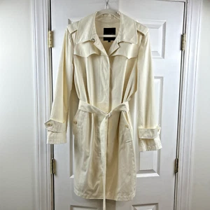Talbot's Trench Coat Womens 14 Ivory Classic Old Money Fully Lined Heritage - Picture 1 of 7