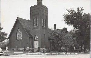 Foto real de colección postal RPPC St Thomas Church Falls City Nebraska NE 1948 - Imagen 1 de 3