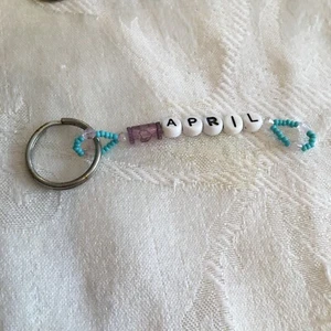 APRIL (green) personalized keychain-NEW - Picture 1 of 1