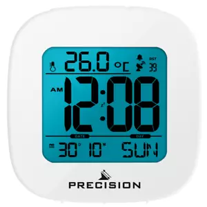 Precision Radio Controlled Digital LCD Backlit Alarm Clock - White AP058 - Picture 1 of 3