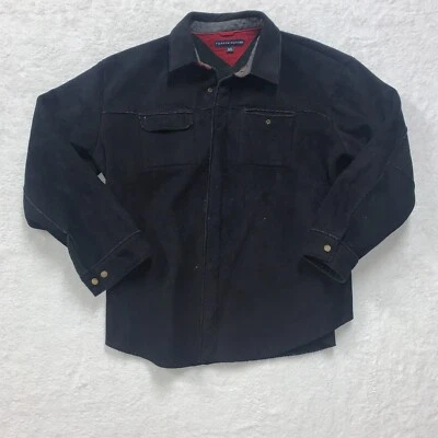 Tommy Hilfiger Jacket Mens XL Dark Brown Suede Sanp Up Beautiful Color *READ* - Image 1 of 4