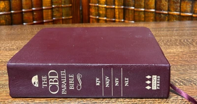 The CBD Parallel Bible (KJV, NKJV, NIV, NLT, Prince Press,  Burgundy Leather Foto 1 de 4