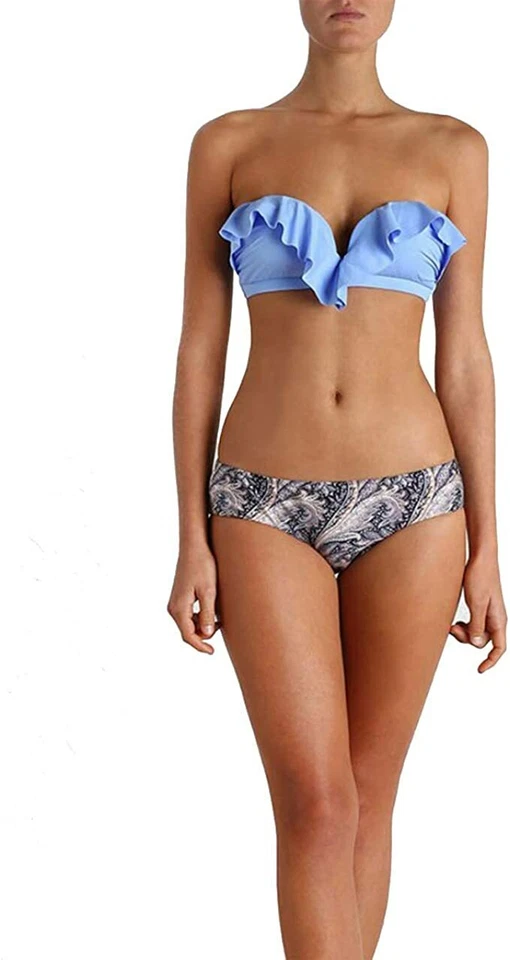 Zimmermann - Conjunto de bikini bandeau con volantes de glicina y bikini de cachemira, talla 0, nuevo con etiquetas Foto 1 de 1