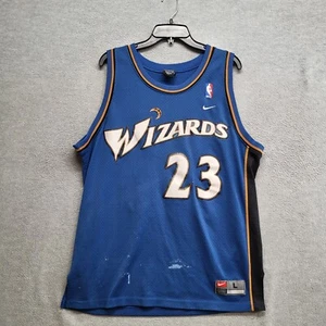 VINTAGE Washington Wizard Men Jersey Large Blue Logo Nike Michael Jordan 23 READ - Picture 1 of 14