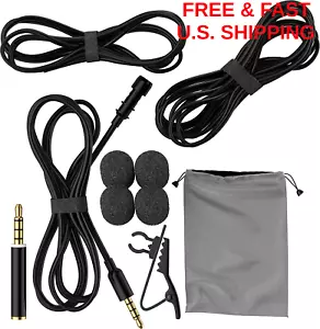 LAVALIER MICROPHONE Lapel Mic Condenser FREE Bonus NOISE CANCELING - Picture 1 of 5
