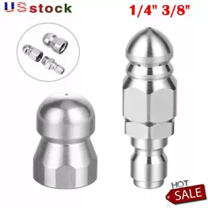 Pressure Washer Drain Sewer Cleaning Pipe Jetter Rotating Nozzle 1/4'' 3/8" Male - Picture 1 of 14