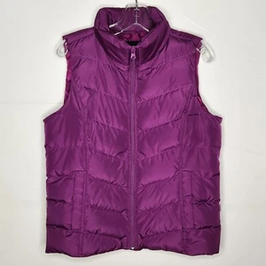 Lands End Womens Medium 10-12 Winter Down Puffer Vest Purple Gorpcore 512668 - Picture 1 of 8
